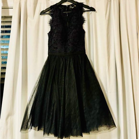 NWOT Ted Baker Open Black Tulle Lace Black Dress - Picture 3 of 3